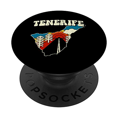 Tenerife España Vintage Isla Española Rainbow Retro 70s Mapa PopSockets PopGrip Intercambiable