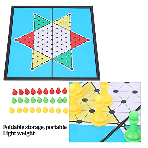 Teror Damas Chinas, Juego de Viaje magnético de Halma de Damas Chinas para Viajes, Juego de Fiesta Familiar para niños