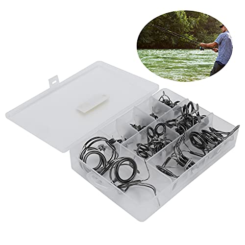 Teror Kit de reparación de Punta de caña, 75 Piezas Juego de guía de caña de Pescar en el mar Kit de reparación de Puntas Piezas de caña de Pescar Accesorio de Pesca