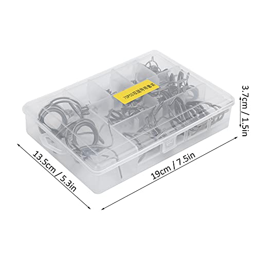 Teror Kit de reparación de Punta de caña, 75 Piezas Juego de guía de caña de Pescar en el mar Kit de reparación de Puntas Piezas de caña de Pescar Accesorio de Pesca