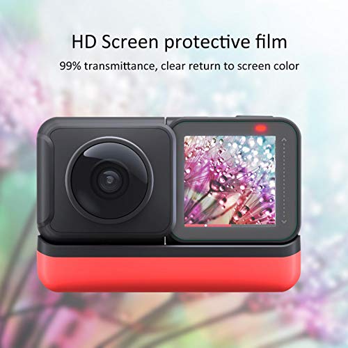 Teror Protector de Pantalla de cámara, Protector de Pantalla de Vidrio Templado para Insta 360 One R Película de protección de Pantalla de Lente de cámara de acción(2 Juegos)