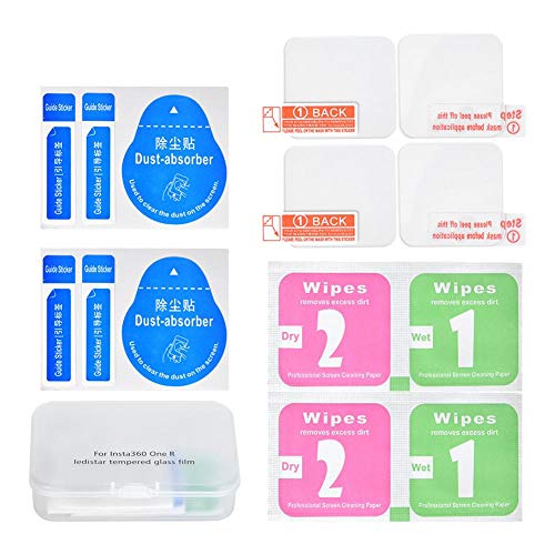 Teror Protector de Pantalla de cámara, Protector de Pantalla de Vidrio Templado para Insta 360 One R Película de protección de Pantalla de Lente de cámara de acción(2 Juegos)