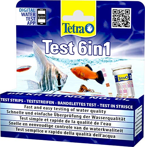Tetra Test 6in1- Prueba de agua para controlar los seis valores más importantes del agua en un solo paso, permite una rápida y fácil comprobación de la calidad del agua (25 strips)