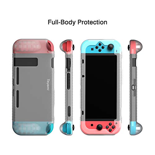 Teyomi Funda Nintendo Switch, Carcasa Protectora de Silicona para Nintendo Switch con 2 Ranuras de Almacenamiento para Tarjetas de Juego Absorción de Choque y Antiarañazos