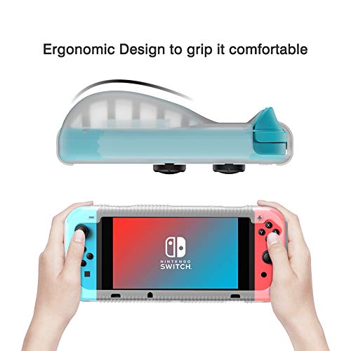 Teyomi Funda Nintendo Switch, Carcasa Protectora de Silicona para Nintendo Switch con 2 Ranuras de Almacenamiento para Tarjetas de Juego Absorción de Choque y Antiarañazos