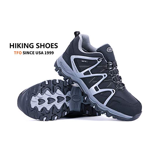 TFO Zapatos de Senderismo para Hombre, Impermeable, Plantilla de circulación de Aire, Antideslizante, Ligero, para Senderismo, Senderismo al Aire Libre, Black, 43 1/3 EU