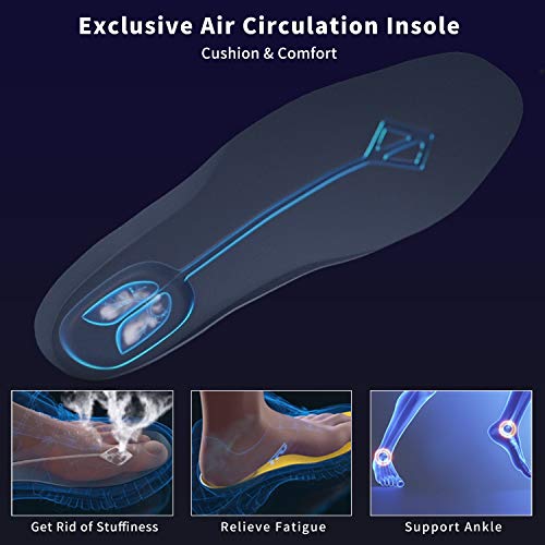 TFO Zapatos de Senderismo para Hombre, Impermeable, Plantilla de circulación de Aire, Antideslizante, Ligero, para Senderismo, Senderismo al Aire Libre, Black, 43 1/3 EU