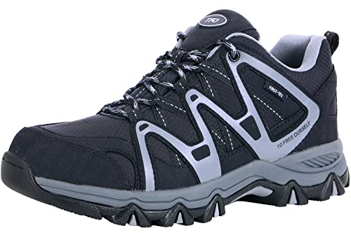 TFO Zapatos de Senderismo para Hombre, Impermeable, Plantilla de circulación de Aire, Antideslizante, Ligero, para Senderismo, Senderismo al Aire Libre, Black, 43 1/3 EU