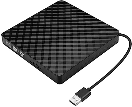 TFR Unidad Externa de CD DVD,Grabadora CD / DVD Externa USB 3.0,Lector de DVD/CD con Capacidad de Corrección de Errores, Compatible con WIN98/XP/WIN7/WIN8/WIN10/XP/VISTA/ Mac OS 8.6 o Superior