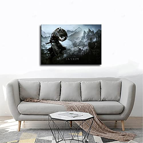 The Elder Scrolls V Skyrim Dawnguard Juego Cover Posters 2 Lienzo Póster Decoración de Dormitorio Deportes Paisaje Oficina Decoración Regalo Unframe-style116 × 24 pulgadas (40 × 60 cm)