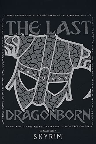 The Elder Scrolls V - Skyrim - The Last Dragonborn Hombre Camiseta Negro M, 100% algodón, Regular