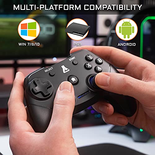 The G-Lab K-Pad Thorium Mando Gaming PC & PS3 con USB - Vibración Incorporada - Joystick para PC con Windows XP-7-8-10, PS3, Android (Negro) (Inalambrico), K-Pad-Thorium-WL