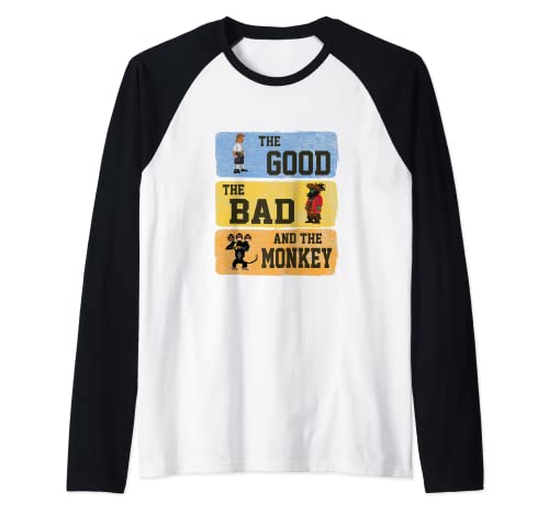 The Good The Bad and The Monkey Vintage Island Camiseta Manga Raglan