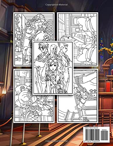 The Great Ace Attorney Chronicles Coloring Book: 50 One Sided Coloring Pages Featuring Stunning Illustrations about Iconic Scenes and Characters for Kids & Adults to Encourage Creativity