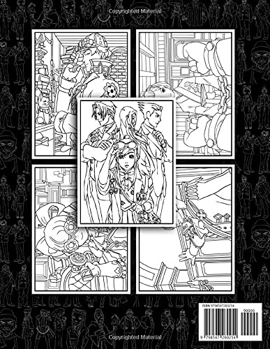 The Great Ace Attorney Chronicles Coloring Book: 50 One Sided Drawing Pages Of Characters and Iconic Scenes to Relax & Encourage Creativity for Kids & Adults