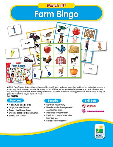 The Learning Journey Match It! Bingo, Farm