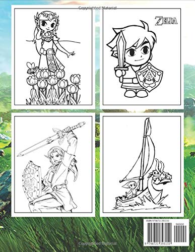 The Legend Of Zelda Coloring Book: Impressive The Legend Of Zelda Colouring Books For Adults And Kids, +50 The Legend Of Zelda colouring pages 2021 ... - Characters , Weapons & Other | High Quality
