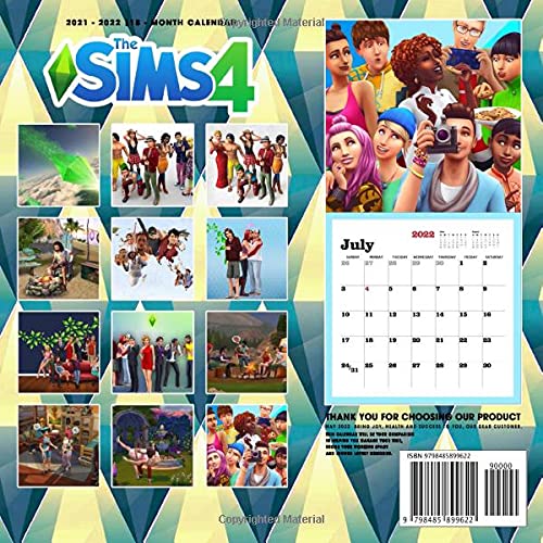 The Sims 4 2022 Calendar: Games calendar 2022-2023-18 months- Planner Gifts boys girls kids and all Fans BIG SIZE 17''x11''