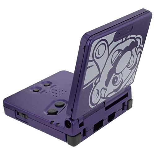 THE TECH DOCTOR Gameboy Advance SP - Carcasa de repuesto para carcasa completa, lente de pantalla y botones, kit de reparación profesional con herramientas (morado)