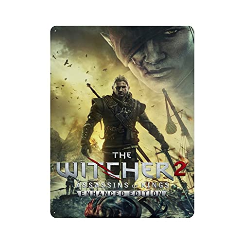 The Witcher 2 Assassins of Kings Classic Popular Game Cover 5 Póster retro Metal Tin Sign Chic Art Retro Iron Painting Bar Cafe Family Garage Poster Decoración de pared 40 x 30 cm