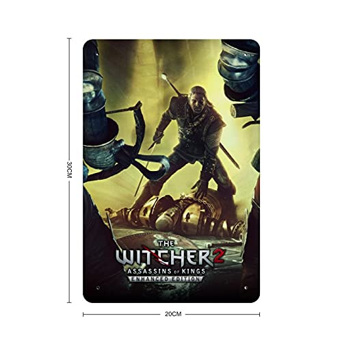 The Witcher 2 Assassins of Kings Classic Popular Game Cover 8 Póster retro Metal Tin Sign Chic Art Retro Iron Painting Bar Cafe Family Garage Poster Decoración de pared 30 x 20 cm