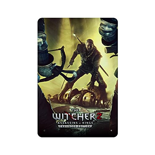 The Witcher 2 Assassins of Kings Classic Popular Game Cover 8 Póster retro Metal Tin Sign Chic Art Retro Iron Painting Bar Cafe Family Garage Poster Decoración de pared 30 x 20 cm