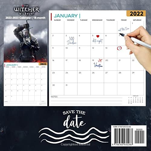 The Witcher 3 Wild Hunt Calendar 2022-2023: The Witcher 3 Wild Hunt Calendar 2022 - OFFICIAL Games calendar 2022 18 months- Planner Gifts boys girls ... 17''x11''(Kalendar Calendario Calendrier). 2