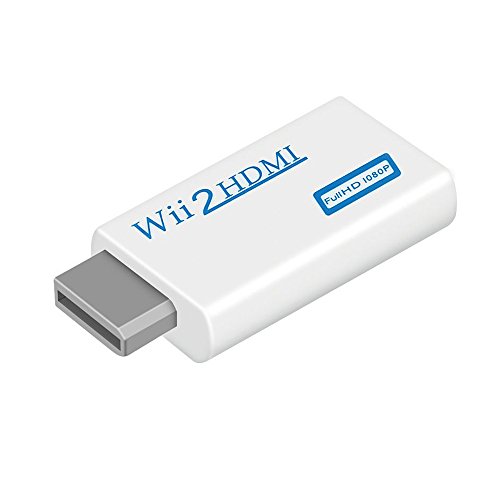 Thlevel Convertidor Wii a HDMI Adaptador Wii2HDMI 720P/1080P con Cable HDMI de 1,5m con Puerto HDMI y Jack 3.5mm – Soporta Wii U Wii Smart HDTV Monitor Proyector (Blanco)