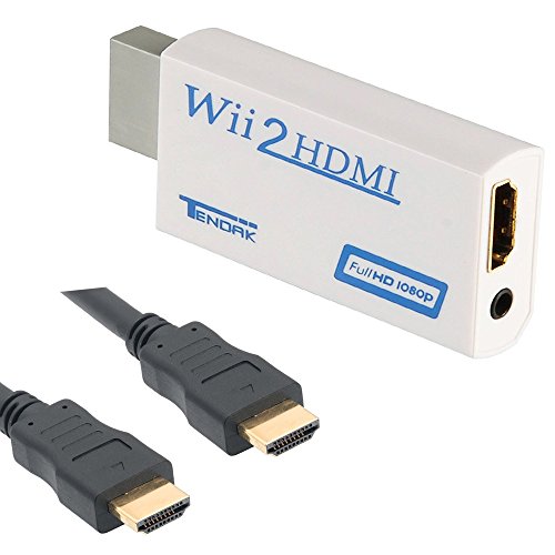 Thlevel Convertidor Wii a HDMI Adaptador Wii2HDMI 720P/1080P con Cable HDMI de 1,5m con Puerto HDMI y Jack 3.5mm – Soporta Wii U Wii Smart HDTV Monitor Proyector (Blanco)