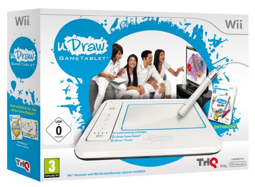 THQ uDraw Gametablet \+ uDraw Studio - Volante/mando (Wii, Analogico, Con cables, uDraw Studio, Blanco) White