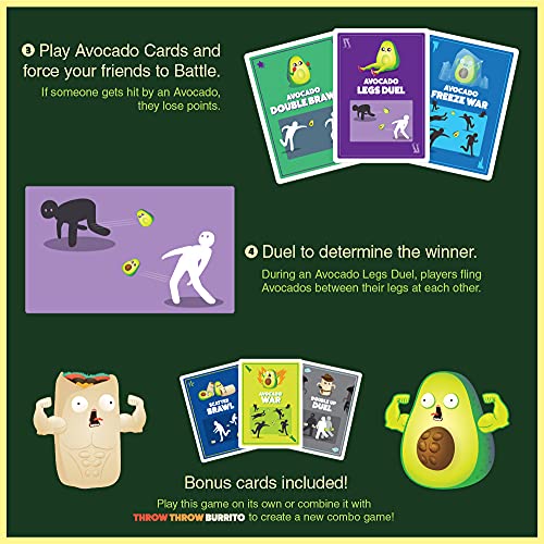 Throw Throw Avocado by Exploding Kittens - A Dodgeball Card Game Sequel and Expansion Set - Family-Friendly Party Games - Card Games for Adults, Teens & Kids - 2-6 Players, TTA-Core-1