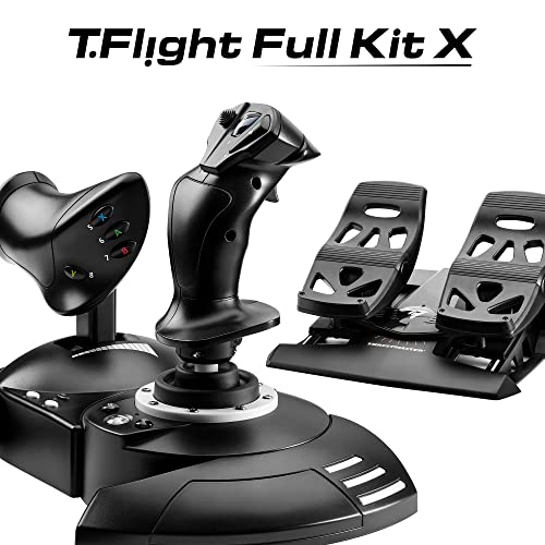 Thrustmaster T.Flight Full Kit X: Kit Completo para Simulación de Vuelo, Joystick y Acelerador Desmontable, Pedales de Timón con Rieles Deslizantes, Compatible con Xbox Series X|S, Xbox One y PC