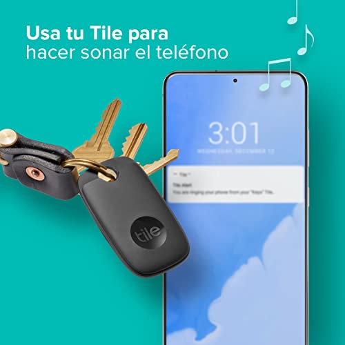 Tile Pro (2022) buscador de objetos Bluetooth, Pack de 2, Radio búsqueda 120m, compatible con Alexa, Google Smart Home, iOS, Android, Busca llaves, mandos a distancia y más, Negro/Blanco