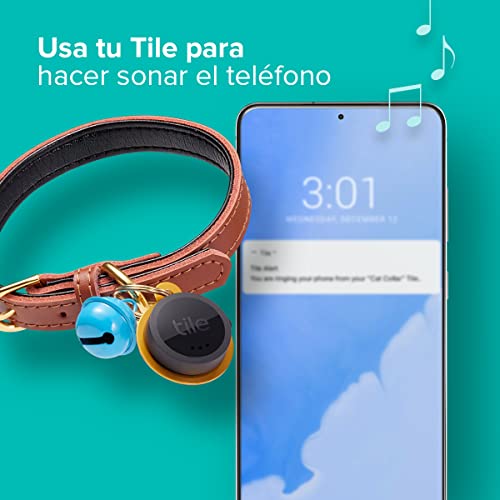 Tile Sticker (2022) buscador de objetos Bluetooth, Pack de 1, Radio búsqueda 45m, compatible con Alexa, Google Smart Home, iOS, Android, Busca llaves, mandos a distancia y más, Negro
