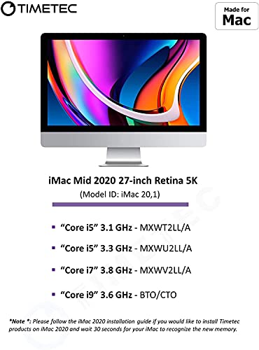 Timetec Hynix IC 32GB Kit(2x16GB) Compatible for Apple DDR4 2666MHz for Mid 2020 iMac (20,1/20,2) / Mid 2019 iMac (19,1) 27-Inch w/Retina 5K Display, Late 2018 Mac Mini (8,1) PC4-21300/PC4-21333 RAM