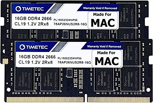 Timetec Hynix IC 32GB Kit(2x16GB) Compatible for Apple DDR4 2666MHz for Mid 2020 iMac (20,1/20,2) / Mid 2019 iMac (19,1) 27-Inch w/Retina 5K Display, Late 2018 Mac Mini (8,1) PC4-21300/PC4-21333 RAM