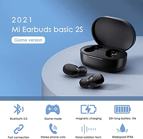 Timoom-tech Xiaomi Original Mi True Wireless Earbuds Basic 2S, Modo de Juego de Auriculares inalámbricos xiaomi, Bluetooth 5.0 Baja latencia Redmi Airdots 2S estéreo HI-FI con micrófono