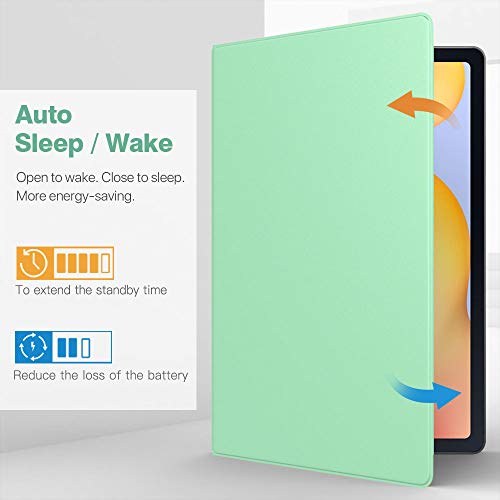 TiMOVO Funda Compatible con All-New Samsung Galaxy Tab S6 Lite 10.4 Inch 2020 (SM-P610/P615), Estuche Protector Delgado Adsorción Magnética de Stylus Lápiz con Auto Estela/Sueño, Ejército Verde