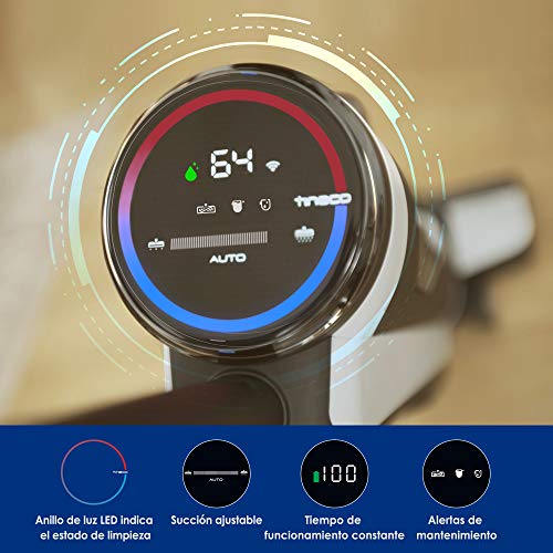 Tineco Floor One S3 Aspiradora Escoba Inteligente Sin Cables, Función en Seco y Húmedo, Tanque Doble, Autolimpieza, Pantalla LED, Control de Aplicación, Potente, Ligera, Silenciosa y Friegasuelos