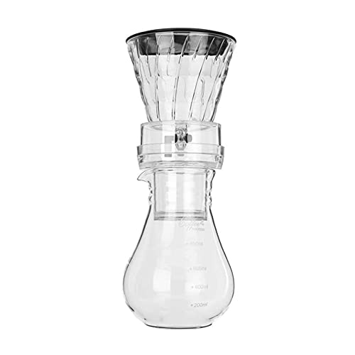 Tingting1992 cafetera Coffee Pot Glass Frío Hielo Agua Drip Fabricante de café Brew Pot Dripper Cafetera Coffee Kettle Amante del café 800ml Pava
