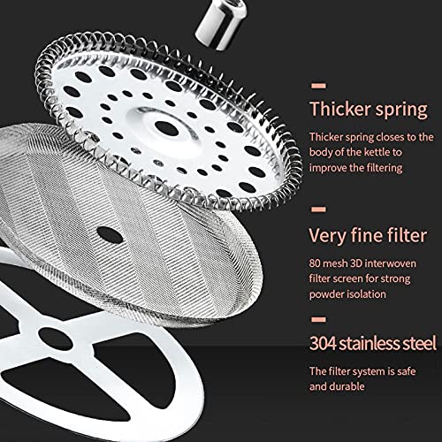 Tingting1992 cafetera Hervidor de café con Manual Manual Prensas francesas Pot Fabricante de café Filtro de Mano Pote de Vidrio Cafetera Cafetera Máquina de café Percolador Pava (Color : 1000ML)