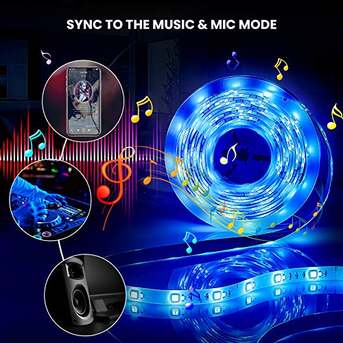 Tiras LED 12M RGB 5050 Música, Bluetooth Luces de Tiras LED, luces led habitacion Controladas por APP, IR Control Remoto y Controlador, Regalos de Navidad, 16 Milliones de Colores para Hogar, Bar