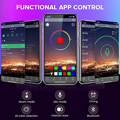 Tiras LED 12M RGB 5050 Música, Bluetooth Luces de Tiras LED, luces led habitacion Controladas por APP, IR Control Remoto y Controlador, Regalos de Navidad, 16 Milliones de Colores para Hogar, Bar