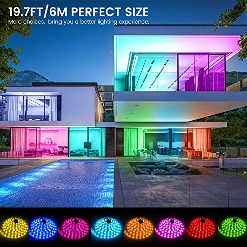Tiras Led, Bonve Pet 6M Luces Led RGB 5050 Luces Led Habitación Controlas con App y Control Remoto, Tiras led RGB 12V, 16 Milliones de Colores, 28 Modos, Tira de luz para Decoración Dormitorio Cocina
