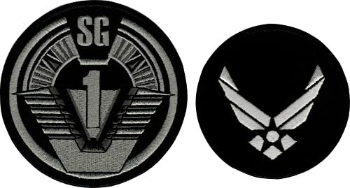 Titan One Europe - Stargate SG-1 + Airforce Uniforme Project Earth Atlantis U.S.S. Odyssey Cosplay Disfraz 2 Parches Termoadhesivos