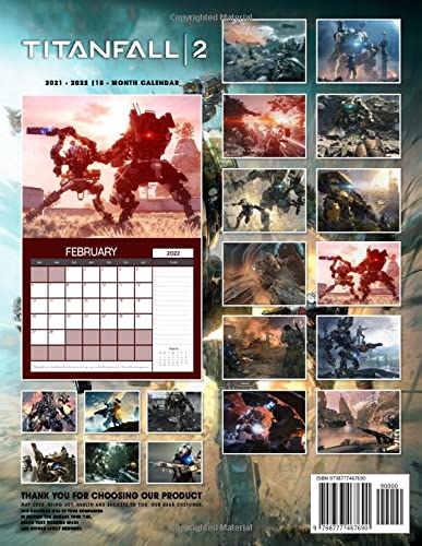 Titanfall 2: OFFICIAL 2022 Calendar - Video Game calendar 2022 - Titanfall 2 -18 monthly 2022-2023 Calendar - Planner Gifts for boys girls kids and ... games Kalendar Calendario Calendrier)