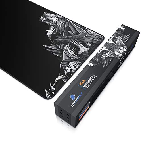 Titanwolf - Alfombrilla de Ratón de Gran Tamaño 1200x400mm – Mouse Pad Gaming XXL - para Precisión y Velocidad en Juegos - Antideslizante - Superficie de Tejido - para Teclado de PC y portátil