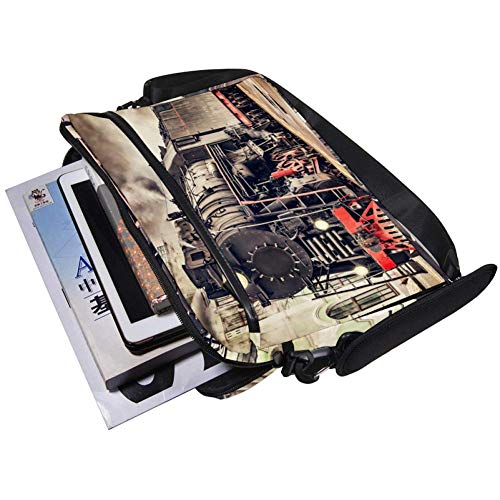 TIZORAX Laptop Messenger Shoulder Bags Retro Steam Train Computer Sleeve Notebook Estuche portátil 15-15.4 Pulgadas Bolso