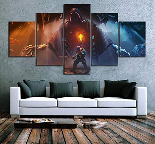 TJJS Cuadro sobre Lienzo Impresiones de Pintura en Lienzo decoración del hogar 5 Paneles Underworld Ascendant Game Wall Art Pictures Posters Sala de Estar