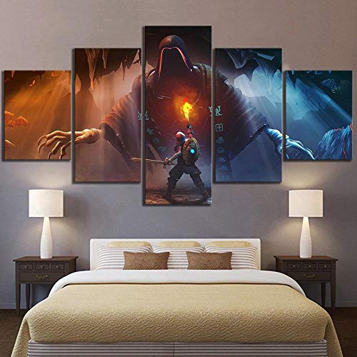TJJS Cuadro sobre Lienzo Pintura en Lienzo Impresiones Decoración del hogar 5 Paneles Underworld Ascendant Game Wall Artwork Pictures Posters Living Room Impresiones en Lienzo